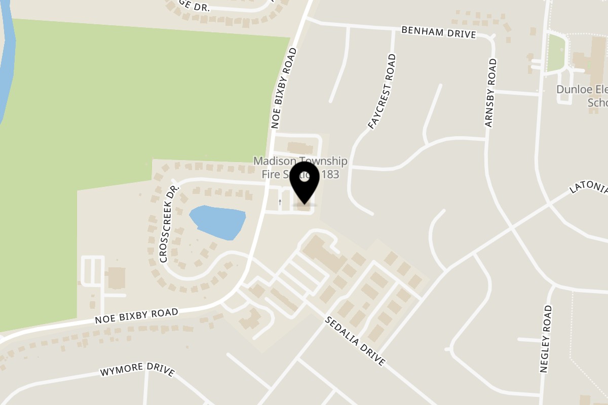 Map showing the location of Eddy's Chicken and Waffles on 3252 Noe Bixby Rd in Columbus